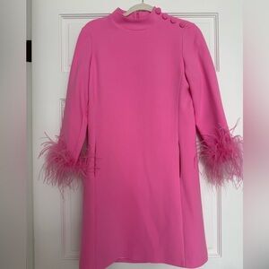 Patty Kim Pink Feather Cuff Dress